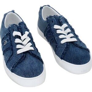 Lauren Ralph Lauren Janson frayed oxford blue lace-up sneakers US 7.5M EU 38.5
